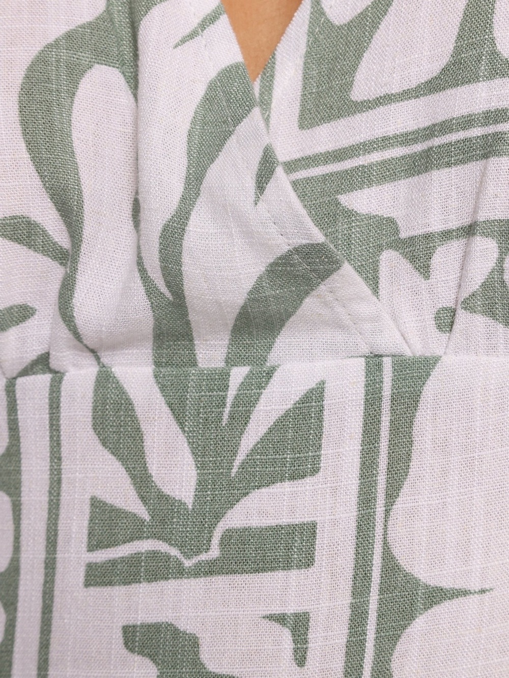 Petal & Pup Kolby Long Sleeve Midi Dress Light Green & White Printed Maxi Dress - Picture 9 of 11
